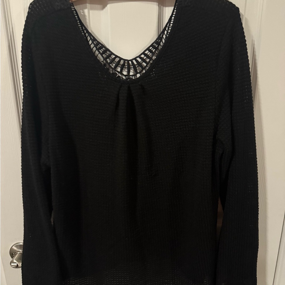 Shein waffle  Black Women's Top